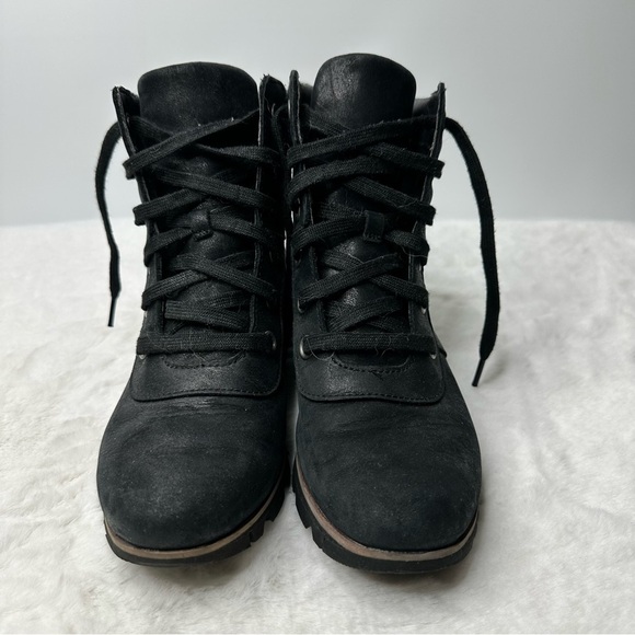 Sorel Black Harlow Conquest Lace Up Boots Size 7.5 - Picture 2 of 6